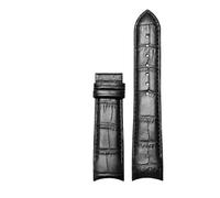 BBPLWEEA YingYou Cinturino for orologio in vera pelle con estremità curva da 22 mm, 23 mm e 24 mm, compatibile con cinturino for orologio Tissot Couturier(Black NO Buckle,24mm)