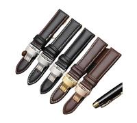 BBPLWEEA YingYou Cinturino For Orologio In Vera Pelle Di Vitello Liscia Da 18 Mm, 19 Mm, 20 Mm, 21 Mm, 22 Mm, 23 Mm, Cinturino Morbido Automatico Con Fibbia A Farfalla(Black W RG Fold,16mm)