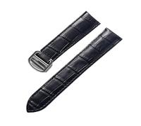 BBPLWEEA YingYou Cinturino In Pelle Da Donna Da Uomo Compatibile Con Cartier Tank London Solo Key Chiusura Pieghevole 17/18/20 / 22MM Accessori Cinturino Orologio In Pelle(Black,22)