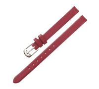 BBPLWEEA YingYou Cinturino in Pelle di Vacchetta Cinturino in Vera Pelle 8MM 10MM 18mm 20mm 22mm Cinturino Liscio Compatibile con Orologi DW Galaxy Watch Gear S3(Silver Red_18mm)