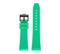 BBPLWEEA YingYou Cinturino in silicone liquido compatibile con Swatch X Blancpain Fifty Fathoms Sport impermeabile, cinturino di ricambio compatibile con Ocean Storms, 22 mm(Green 02)