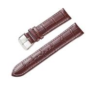 BBPLWEEA YingYou Cinturino In Vera Pelle Di Mucca 18mm 20mm 22mm 24mm Orologio Da Uomo D'affari In Bambù Retrò Top Cinturino In Pelle Di Vacchetta(Brown white,22mm)