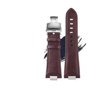 BBPLWEEA YingYou Compatibile con cinturino in pelle for orologio da uomo Tissot 1853 Super Player PRX Series T137.410/T137.407, cinturino rialzato da 12 mm(B-Brown-silver b)