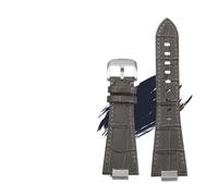 BBPLWEEA YingYou Compatibile con cinturino in pelle for orologio da uomo Tissot 1853 Super Player PRX Series T137.410/T137.407, cinturino rialzato da 12 mm(A-grey-silver a)