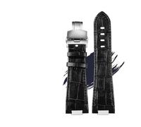 BBPLWEEA YingYou Compatibile con cinturino in pelle for orologio da uomo Tissot 1853 Super Player PRX Series T137.410/T137.407, cinturino rialzato da 12 mm(A-Black-silver b)