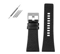 BBPLWEEA YingYou Compatibile con Diesel/Police Watchands Polsino da uomo GRANDE GRANDE BANDS 2 6mm 28mm 30mm 32mm Cinturino in pelle nera in pelle genuina marrone(Black SK,32mm)