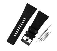 BBPLWEEA YingYou Compatibile con Diesel/Police Watchands Polsino da uomo GRANDE GRANDE BANDS 2 6mm 28mm 30mm 32mm Cinturino in pelle nera in pelle genuina marrone(Black black buckle,30mm)