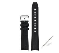 BBPLWEEA YingYou Compatibile con Swatch X Omega Joint MoonSwatch 20mm Cinturino a sgancio rapido for uomo e donna con estremità curva in silicone e cinturino for orologio(Black black)