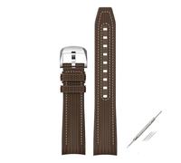 BBPLWEEA YingYou Compatibile con Swatch X Omega Joint MoonSwatch 20mm Cinturino a sgancio rapido for uomo e donna con estremità curva in silicone e cinturino for orologio(Brown white)