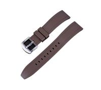 BBPLWEEA YingYou Gruppo di orologio in gomma fluoro di qualità 18mm 20mm 22mm 24mm Sport Watchband Nero Green Braccialetto con barretta a molla a sgancio rapido(COFFEE,20mm silver buckle)