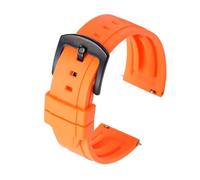 BBPLWEEA YingYou Gruppo di orologio in gomma fluoro di qualità 18mm 20mm 22mm 24mm Sport Watchband Nero Green Braccialetto con barretta a molla a sgancio rapido(ORANGE,22mm black buckle)