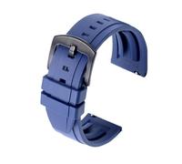 BBPLWEEA YingYou Gruppo di orologio in gomma fluoro di qualità 18mm 20mm 22mm 24mm Sport Watchband Nero Green Braccialetto con barretta a molla a sgancio rapido(BLUE,20mm black buckle)