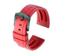 BBPLWEEA YingYou Gruppo di orologio in gomma fluoro di qualità 18mm 20mm 22mm 24mm Sport Watchband Nero Green Braccialetto con barretta a molla a sgancio rapido(RED,20mm gold buckle)