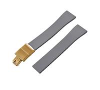 BBPLWEEA YingYou New FKM Watch Strap With Quick-release Butterfly Gold Buckle. Compatible With 16mm, 18mm, 19mm, 20mm, 21mm, And 22mm CTS Rubber Watch Strap Cutting Sizes.(Grey Gold Buckle,20mmx16mm)