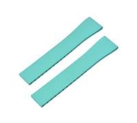 BBPLWEEA YingYou New FKM Watch Strap With Quick-release Butterfly Gold Buckle. Compatible With 16mm, 18mm, 19mm, 20mm, 21mm, And 22mm CTS Rubber Watch Strap Cutting Sizes.(Cyan No Buckle,22mmx18mm)