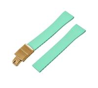 BBPLWEEA YingYou New FKM Watch Strap With Quick-release Butterfly Gold Buckle. Compatible With 16mm, 18mm, 19mm, 20mm, 21mm, And 22mm CTS Rubber Watch Strap Cutting Sizes.(Mint Gold Buckle,20mmx16mm)