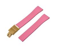 BBPLWEEA YingYou New FKM Watch Strap With Quick-release Butterfly Gold Buckle. Compatible With 16mm, 18mm, 19mm, 20mm, 21mm, And 22mm CTS Rubber Watch Strap Cutting Sizes.(Pink Gold Buckle,19mmx16mm)
