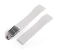 BBPLWEEA YingYou Nuovo cinturino for orologio in gomma CTS da 16, 18, 19, 20, 21, 22 mm, con fibbia originale in argento e sgancio rapido(White With Buckle,22mmx18mm)