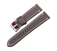 BBPLWEEA YingYou Vintage Vintage Genuine Pelle Cinturino 7 Colori Cintura 18mm 20mm 22mm 24mm Donne Uomo GIOCO GIOCO GUARDA Band Strap Accessori(Green Silver Clasp,24mm)