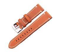 BBPLWEEA YingYou Vintage Vintage Genuine Pelle Cinturino 7 Colori Cintura 18mm 20mm 22mm 24mm Donne Uomo GIOCO GIOCO GUARDA Band Strap Accessori(Yellow Brown Silver,18mm)