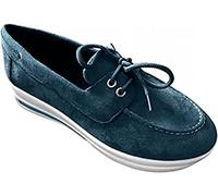 BBPM Ciabatte Piatte da Donna Zoccoli Estivi Pantofole Piatte in Pelle Scamosciata Punta Arrotondata Slip on Senza Schienale Scarpe Mocassini Comode,Blu,EU36/US5