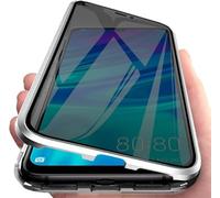 BBPM Custodia compatibile con iPhone 15/15 Plus/15 Pro/15 Pro Max Corpo Magnetico Telaio in Metallo Doppio Lato Vetro Temperato Trasparente Antiurto Copertura di Protezione Sottile, Argento, per 15