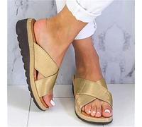 BBPM Estive Donna Ifradito Ortopediche Supporto Arco Flip Flop Antiscivolo Gomma Suole Doccia Spiaggia Piscina Eleganti Ciabatte,d'oro,EU37/US6