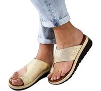 BBPM Sandali Donna Estivi Punta a Clip Donna Infradito Piattaforma Ortopedici con correttore di Alluce valgo Scarpe Ciabatte Estate Open Toe da Spiaggia Leggere Antiscivolo,d'oro,EU41/US9