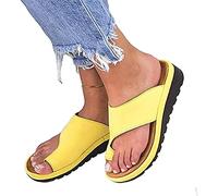 BBPM Sandali Donna Estivi Punta a Clip Donna Infradito Piattaforma Ortopedici con correttore di Alluce valgo Scarpe Ciabatte Estate Open Toe da Spiaggia Leggere Antiscivolo,Giallo,EU35/US4.5