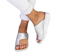 BBPM Sandali Donna Estivi Punta a Clip Donna Infradito Piattaforma Ortopedici con correttore di Alluce valgo Scarpe Ciabatte Estate Open Toe da Spiaggia Leggere Antiscivolo,Bianca,EU36/US5