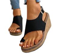 BBPM Sandali Estivi Donna Scarpe da Donna Borsite Pantofole per Alluce Correttore per Alluce valgo Sandali Stecche Sandali con Plateau Donna Scarpe da Spiaggia,Nero,EU40/US8