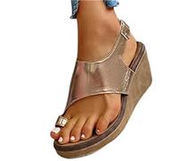 BBPM Sandali Estivi Donna Scarpe da Donna Borsite Pantofole per Alluce Correttore per Alluce valgo Sandali Stecche Sandali con Plateau Donna Scarpe da Spiaggia,d'oro,EU37/US6