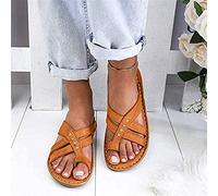BBPM Sandali ortopedici Estivi per Donna Pantofole per la correzione dell'alluce valgo Scarpe Piatte Separate con Punta Casual con Supporto per L'Arco Plantare,Marrone,EU41/US9