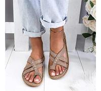 BBPM Sandali ortopedici Estivi per Donna Pantofole per la correzione dell'alluce valgo Scarpe Piatte Separate con Punta Casual con Supporto per L'Arco Plantare,Ottone,EU36/US5