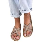BBPM Sandali ortopedici Estivi per Donna Pantofole per la correzione dell'alluce valgo Scarpe Piatte Separate con Punta Casual con Supporto per L'Arco Plantare,Ottone,EU36/US5