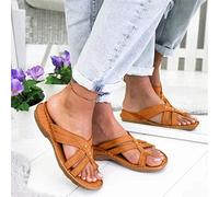 BBPM Sandali per correzione dell'alluce valgo da Donna Infradito per Donna Sandali per Supporto dell'Arco Comode Pantofole estive,Marrone,EU38/US7