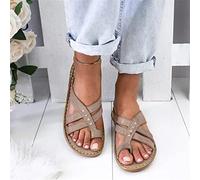 BBPM Sandali per la correzione dell'alluce valgo da Donna Infradito Sandali con Supporto per L'Arco Comode Pantofole estive Scarpe da Passeggio Ortopediche Piatte con Alluce,Ottone,EU42/US10