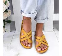 BBPM Sandali per la correzione dell'alluce valgo da Donna Infradito Sandali con Supporto per L'Arco Comode Pantofole estive Scarpe da Passeggio Ortopediche Piatte con Alluce,Giallo,EU38/US7