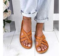 BBPM Sandali per la correzione dell'alluce valgo da Donna Infradito Sandali con Supporto per L'Arco Comode Pantofole estive Scarpe da Passeggio Ortopediche Piatte con Alluce,Marrone,EU37/US6