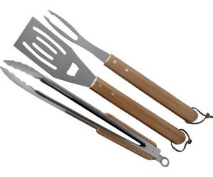 BBQ ACCY UTENSIL KIT WOOD X3PCS