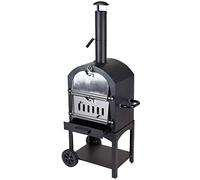 BBQ BBQ/forno per pizza nero/argento acciaio 68 x 48 x 156 cm