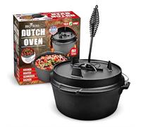 BBQ BOSS Dutch Oven [5L Capacità] Ghisa - Pentola - Cast Iron - Cast Iron - Casseruola - Bollitore per gulasch - Con coperchio
