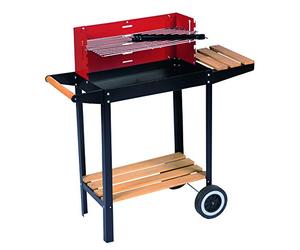 BBQ Collection Barbecue a carbonella - Barbecue a carbone con ruote - Barbeque Griglia regolabile e paravento - Barbecue con tavolo laterale - Nero