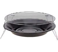 BBQ Collection - Vassoio Rotondo Barbecue 36 Cm in Metallo con Base Pieghevole Colore Nero