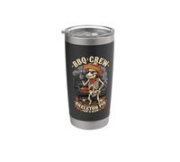 BBQ Crew - Occhiali da sole Sombrero con scheletro di maiale alla griglia, birra Bicchiere termico in acciaio inox doppia parete