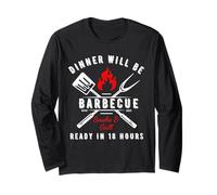 BBQ Dad - Funny Smoking Meat Grill Master Tee Maglia a Manica