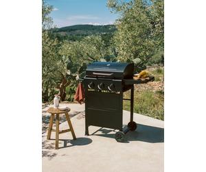 BBQ GAS BURNER - Barbecue A Gas 9kW Con 3 Bruciatori E Tavolo Pieghevole Exclusive