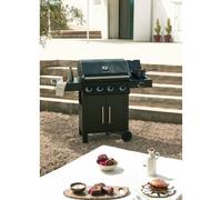BBQ GAS BURNER PRO - Barbecue A Gas Con Bruciatore Laterale E Tavolino Pieghevole 4 Bruciatori E 1 Laterale (17kW)