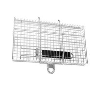 BBQ Grill Basket, Foldable Barbecue Cage, 19.49x12.6 Inches, Stainless Steel Mesh Tool with Wooden Handle, Outdoor Cooking Accessory, Grilling Rack for Picnic Campfire Patio Meal