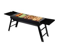 BBQ Grill - Galvanized Iron 88x22x31cm | Removable Outdoor Stove With Side Trays | Portable Grill For Garden Patio Balcony Beach Cooking Picnic And Travel Use